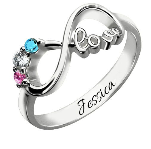 ring jewelry sterling silver Infinity personalized custom fashion beads women men gift gold decor - jnpworldwide