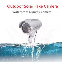 Load image into Gallery viewer, Solar Power Dummy Camera Security Waterproof Fake Outdoor LED Light Monitor CCTV Surveillance home - jnpworldwide