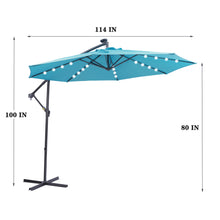 Load image into Gallery viewer, 10 FT Solar LED Patio Outdoor Umbrella Hanging Cantilever Umbrella Offset Umbrella Easy Open Adustment with 32 LED Lights