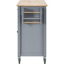 Load image into Gallery viewer, Kitchen Island Cart with Solid Wood Top and Locking Wheels 54.3 Inch Width (Grey Blue)