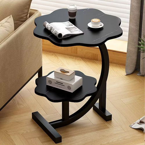 โต๊ะกาแฟขนาดเล็กบ้านห้องนั่งเล่นโต๊ะชั้นสร้างสรรค์สองชั้นโต๊ะกลมเล็ก