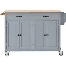 Load image into Gallery viewer, Kitchen Island Cart with Solid Wood Top and Locking Wheels 54.3 Inch Width (Grey Blue)