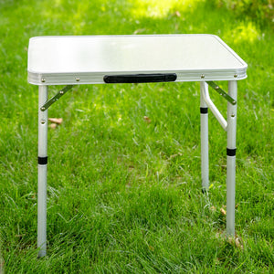 foldable camping table modern minimalis,portable lightweight compact silver legs living room bedroom patio garden picnics beach outdoor activities home decor