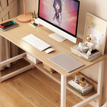 Load image into Gallery viewer, Computer desk, desktop room, simple desk, bedroom desk, student home desk, wooden desk with storage rack