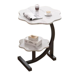 โต๊ะกาแฟขนาดเล็กบ้านห้องนั่งเล่นโต๊ะชั้นสร้างสรรค์สองชั้นโต๊ะกลมเล็ก