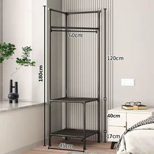 Load image into Gallery viewer, Corner clothes rack clothes rack triangle clothes rack bedroom storage rack floor clothes storage rack