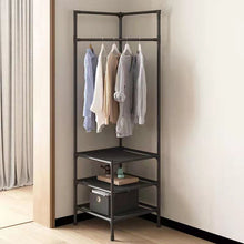 Load image into Gallery viewer, Corner clothes rack clothes rack triangle clothes rack bedroom storage rack floor clothes storage rack