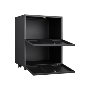 Office furniture Copier Cabinet black 2 door steel copier stand mobile pedestal file Printer Stand