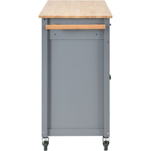 Load image into Gallery viewer, Kitchen Island Cart with Solid Wood Top and Locking Wheels 54.3 Inch Width (Grey Blue)