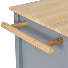 Load image into Gallery viewer, Kitchen Island Cart with Solid Wood Top and Locking Wheels 54.3 Inch Width (Grey Blue)