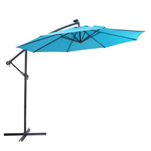 Load image into Gallery viewer, 10 FT Solar LED Patio Outdoor Umbrella Hanging Cantilever Umbrella Offset Umbrella Easy Open Adustment with 32 LED Lights