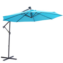 Load image into Gallery viewer, 10 FT Solar LED Patio Outdoor Umbrella Hanging Cantilever Umbrella Offset Umbrella Easy Open Adustment with 32 LED Lights