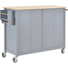 Load image into Gallery viewer, Kitchen Island Cart with Solid Wood Top and Locking Wheels 54.3 Inch Width (Grey Blue)