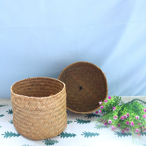 Seagrass Woven Handmade Tea Box Wedding Gift Box Candy Box Accompanying Gift Desktop Storage Box Crafts