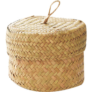 Seagrass Woven Handmade Tea Box Wedding Gift Box Candy Box Accompanying Gift Desktop Storage Box Crafts