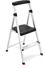 Load image into Gallery viewer, Stair Heavy Duty Step Stool Two-Step RMA-2 2-Step Lightweight Aluminum Step Stool with Project Top Anti-Slip Step Ladder 225 lb Capacity Silver Finish