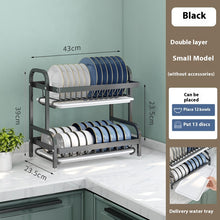 Load image into Gallery viewer, Household Multi-functional Carbon Steel Double-layer Tableware Storage Rack