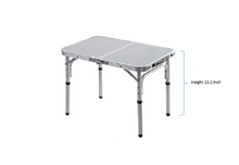 Load image into Gallery viewer, foldable camping table modern minimalis,portable lightweight compact silver legs living room bedroom patio garden picnics beach outdoor activities home decor