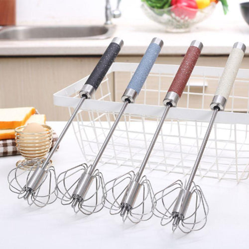 Semi auto Mixer Egg Beater Manual Turning Stainless Whisk Hand Blender Cream Stirring Kitchen Tools - jnpworldwide