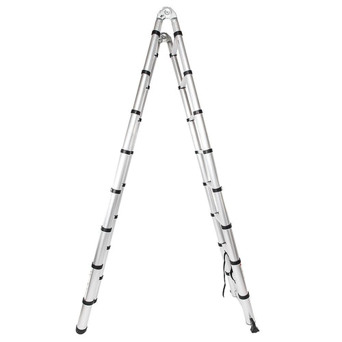 Ladder Aluminum Folding extension staircase Silver Household step Place ft new multi platform - jnpworldwide