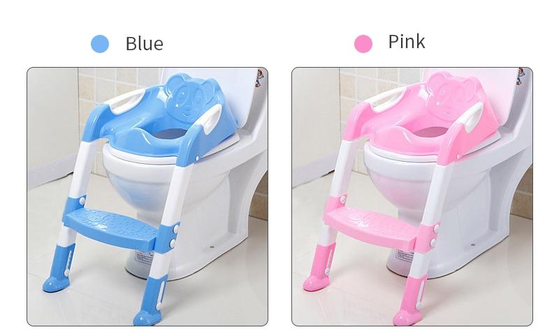 Baby Potty Folding Toilet Seat Chair Training Seat Ladder Safety Handrail extension step new multi - jnpworldwide