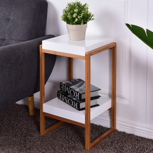 Table side beside sofa nightstand end lamp accent made wood color sturdy organizer plate storage fruit cup bottles tray bedroom