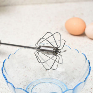 Semi auto Mixer Egg Beater Manual Turning Stainless Whisk Hand Blender Cream Stirring Kitchen Tools - jnpworldwide