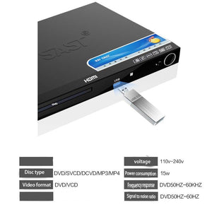 DVD Player CD USB Video Player karaoke Drive ROM Player Bluetooth Card Reader Movie Blu-ray VCD SVCD - jnpworldwide