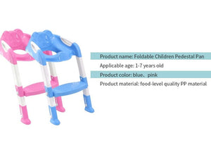 Baby Potty Folding Toilet Seat Chair Training Seat Ladder Safety Handrail extension step new multi - jnpworldwide