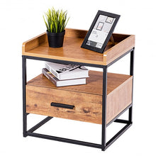 Load image into Gallery viewer, Wooden Side End Table Bedside Two Tiers  for Living Room Bedroom Sofa Storage Nightstand