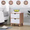 Load image into Gallery viewer, 2 Drawer cabinet wooden bedside end table storage wood bedroom accent side room essentials stacking square coffee inch tablecloth shaped round