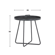 Load image into Gallery viewer, Round coffee table grey side end storage cover tray edge legs metal living room shelf sofa new elements setting cup top garden office kitchen desk outdoor tall 20.2 x W 18.1 x D 18.1 x H 51.5 inch.