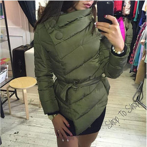 Jacket Women New Fashion Irregular Parka Winter High Neck  Coat Warm Female Overcoat waterproof hood - jnpworldwide