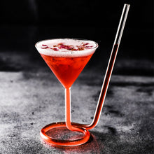 Load image into Gallery viewer, Creative glass spiral cocktail glass spinning Martini glass sippy cup long-tailed vampire glass