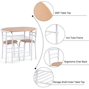 Compact Breakfast Dining Table Set Bar Table 2 Chair