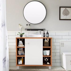 Bathroom under sink storage cabinet W/ 6 shelves UK kitchenroom organize toilet furniture home