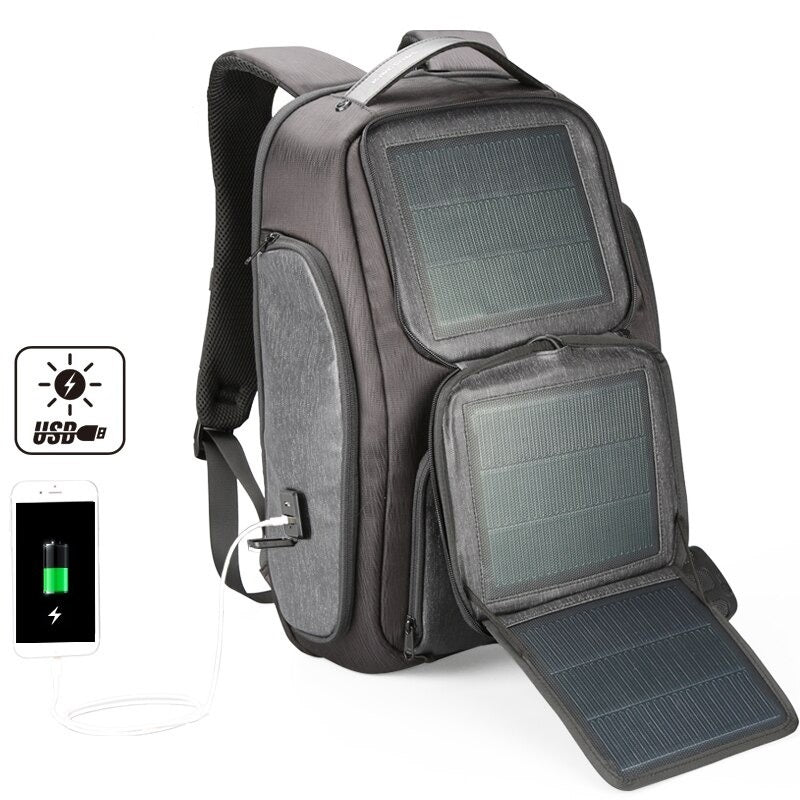 Backpack USB Solar Power Charger for Business Travel Waterproof Shoulder Bags to Laptop 15.6 Inch - jnpworldwide