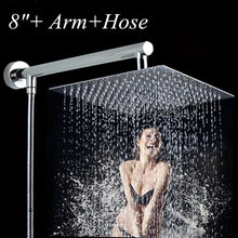 Load image into Gallery viewer, Shower Over head Stainless Square Sprayer rain Chrome Finish bath wash water dot 8 to 16 inch - jnpworldwide