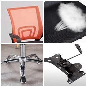 Chair swivel adjustable executive cushions pads living room office kitchen lounge indoor black orange wheel remove tall