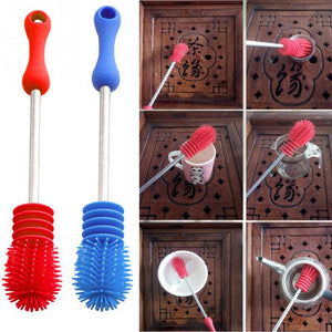 scrub silicone cleaning tool handle kitchen home polish cleaner bottle Washing baby use scrape new 1 - jnpworldwide