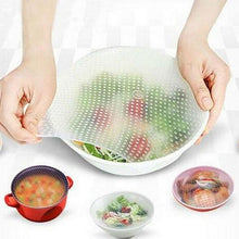 Load image into Gallery viewer, 4pcs set Silicone Food Wrap Reusable Keeping Fresh Bowl Pot Seal Vacuum Cover Stretch Lid Kitchen - jnpworldwide