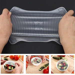 4pcs set Silicone Food Wrap Reusable Keeping Fresh Bowl Pot Seal Vacuum Cover Stretch Lid Kitchen - jnpworldwide
