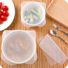 Load image into Gallery viewer, 4pcs set Silicone Food Wrap Reusable Keeping Fresh Bowl Pot Seal Vacuum Cover Stretch Lid Kitchen - jnpworldwide