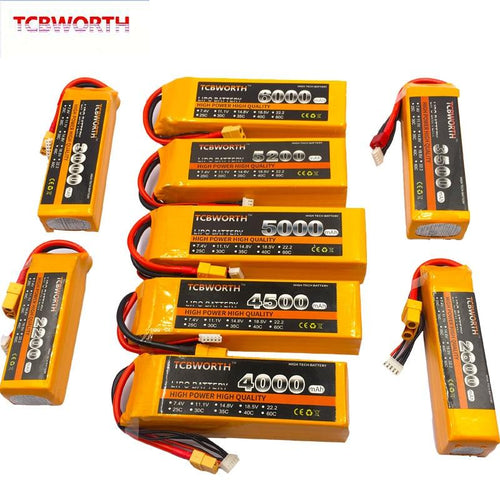 Battery New Design RC li ion 14.8V 900 5000mAh 25C 35C60C Quadrotor Car Drone Airplane rechargeable - jnpworldwide