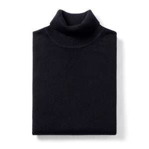 Autumn Plain Black Turtleneck Sweater Men Pullover Casual Jumper Male Style Clothes soft coat hook - jnpworldwide