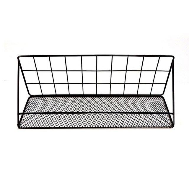 Shelf Storage Iron Mesh Basket Metal Wall Mounted Organizer Rack Closet Holders kitchen storage bathroom organizer - jnpworldwide