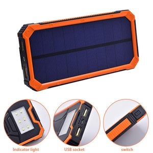 Solar battery charger 15000mah Portable power bank External LED Lighting Outdoor external mobile - jnpworldwide