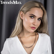 Load image into Gallery viewer, Fashion Necklace Women Men Rose Gold Venetian Curb Snail Foxtail Link Chain Necklace Jewelry pendant - jnpworldwide