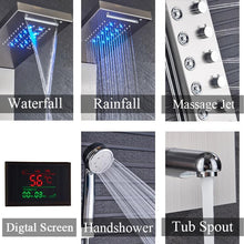 Load image into Gallery viewer, Luxury Brushed Bathroom Hand Shower Faucet LED Bathtub Mixer Tap Temperature spray Nozzle Sprinkler - jnpworldwide