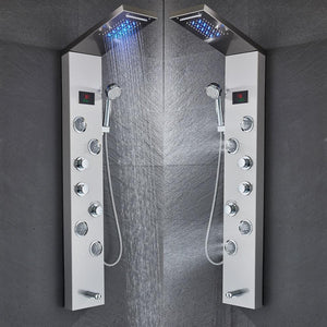 Luxury Brushed Bathroom Hand Shower Faucet LED Bathtub Mixer Tap Temperature spray Nozzle Sprinkler - jnpworldwide